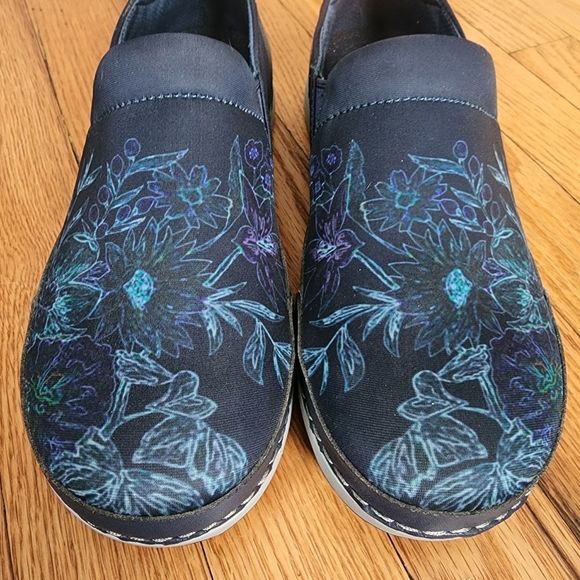 Alegria by PG Lite Alcehmie Slip-On Sneaker Blue Bouquet Fabric Size 39 - Picture 3 of 8